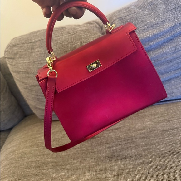 Elegant Red Birkin Like Handbag - Picture 1 of 5